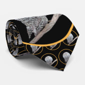 Snowy Owl and Moon Painting - Original Bird Art Stropdas (Opgerold)