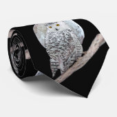 Snowy Owl and Moon Painting - Original Bird Art Stropdas (Opgerold)