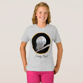 Snowy Owl and Moon Painting - Original Bird Art T- T-shirt (Voorkant volledig)