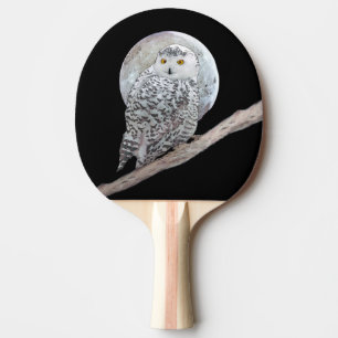 Snowy Owl and Moon Painting - Original Bird Art Tafeltennisbatje