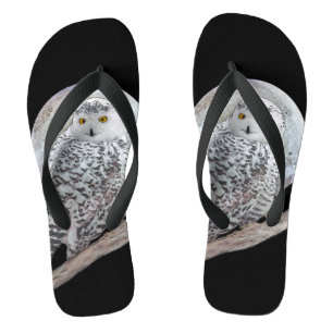 Snowy Owl and Moon Painting - Original Bird Art Teenslippers