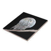 Snowy Owl and Moon Painting - Original Bird Art Tegeltje (Zijkant)