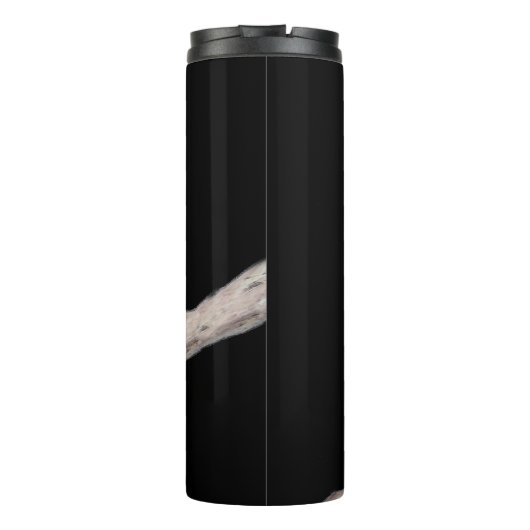 Snowy Owl and Moon Painting - Original Bird Art Thermosbeker (Achterkant)