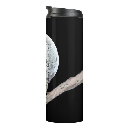 Snowy Owl and Moon Painting - Original Bird Art Thermosbeker (Geroteerd rechts)