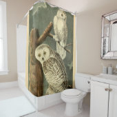 Snowy Owl Audubon Bird Artwork Douchegordijn (In situ)