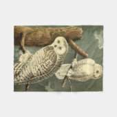Snowy Owl Audubon Bird Artwork Fleece Deken (Voorkant (Horizontaal))