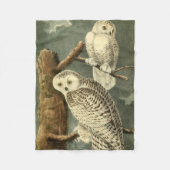Snowy Owl Audubon Bird Artwork Fleece Deken (Voorkant)