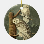 Snowy Owl Audubon Bird Artwork Keramisch Ornament (Achterkant)