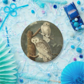 Snowy Owl Audubon Bird Artwork Papieren Bordje (Feest)