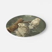 Snowy Owl Audubon Bird Artwork Papieren Bordje (Gekanteld)