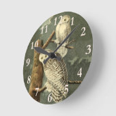 Snowy Owl Audubon Bird Artwork Ronde Klok (Hoek)