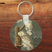 Snowy Owl Audubon Bird Artwork Sleutelhanger (Voorkant)