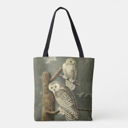 Snowy Owl Audubon Bird Artwork Tote Bag (Achterkant)