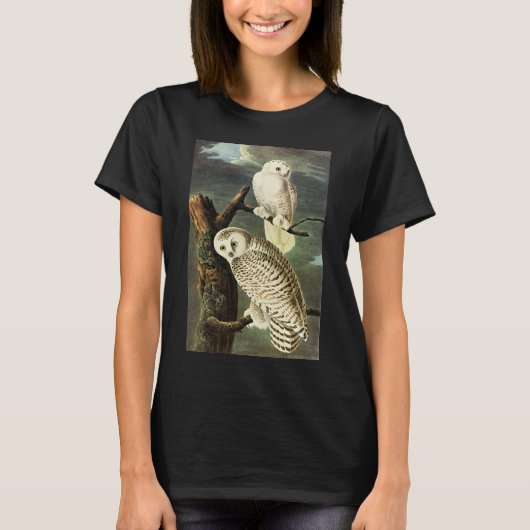Snowy Owl - Audubon Fine  Birds America T-shirt (Voorkant)