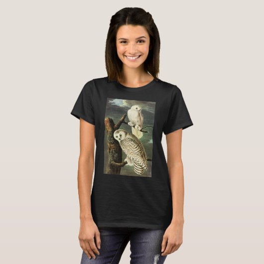 Snowy Owl - Audubon Fine  Birds America T-shirt (Voorkant volledig)