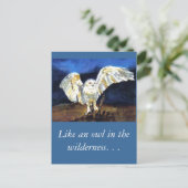 Snowy Owl beroemd gemaakt door Paula Atwell Briefkaart (Staand voorkant)
