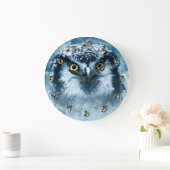 Snowy Owl Big Eyes Grote Klok (Huis)