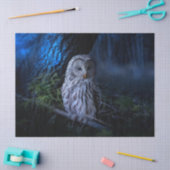 Snowy Owl bij nacht Tissuepapier (Craft)