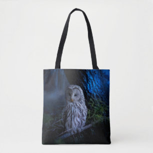 Snowy Owl bij nacht Tote Bag