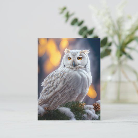Snowy Owl Briefkaart (Staand voorkant)