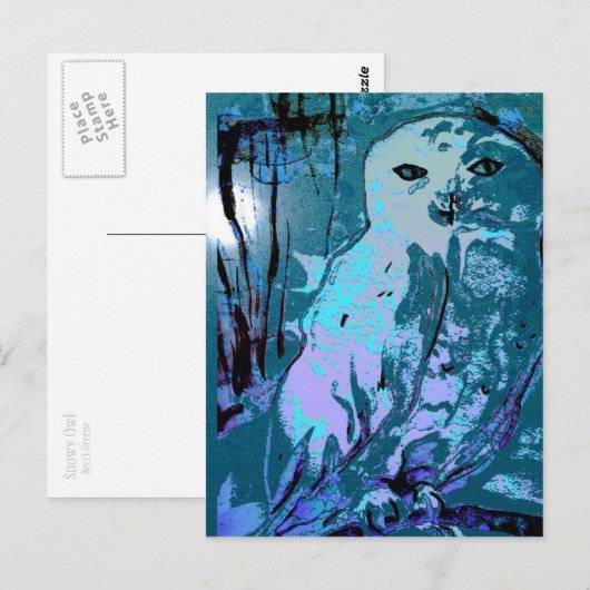 Snowy Owl briefkaart (Voorkant / Achterkant)