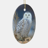Snowy Owl Ceramic Ornament (Rechts)
