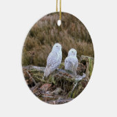 Snowy Owl Couple Keramisch Ornament (Rechts)