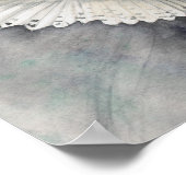 Snowy Owl Descent Waterverf Wildlife Artwork Poster (Hoek)