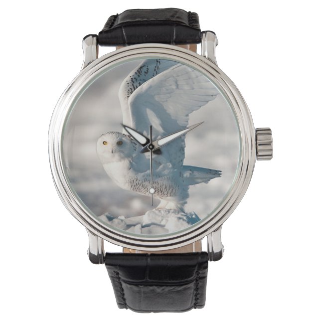 Snowy Owl die uit sneeuw gaat Horloge (Voorkant)