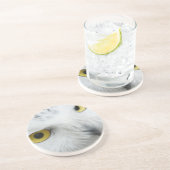 Snowy Owl Eyes Zandsteen Onderzetter (Zijkant)