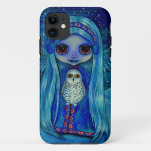 Snowy Owl Fairy in Winter iPhone 11 Hoesje