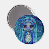 Snowy Owl Fairy Magnet (Voorkant / Achterkant)