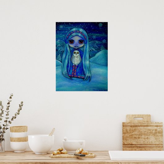 Snowy Owl Fairy Poster (Keuken)