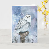 Snowy Owl Fine Art Wenskaart Kaart (Gele Bloem)