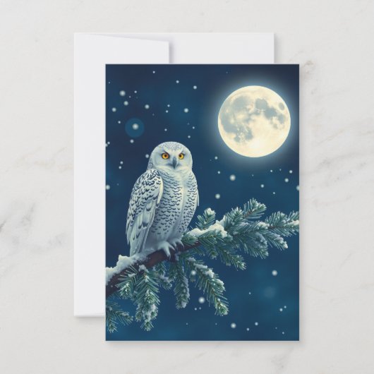 Snowy Owl fun Christmas card (Voorkant)