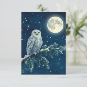 Snowy Owl fun Christmas card (Staand voorkant)