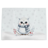 Snowy Owl Gift Bag Groot Cadeauzakje (Voorkant)