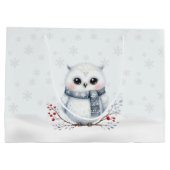 Snowy Owl Gift Bag Groot Cadeauzakje (Achterkant)