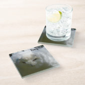 Snowy Owl Glazen Onderzetter (Schuin)