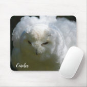 Snowy Owl Goes Floof Bird Lover Custom Name Muismat (Met muis)