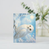 Snowy Owl in a Winter Wonderland Briefkaart (Staand voorkant)