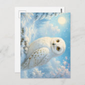 Snowy Owl in a Winter Wonderland Briefkaart (Voorkant / Achterkant)
