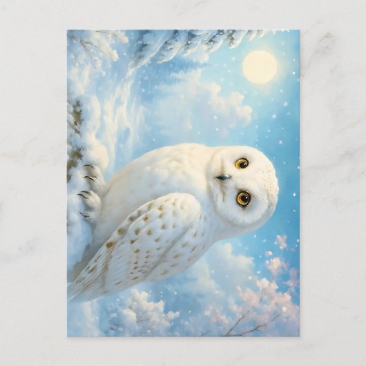 Snowy Owl in a Winter Wonderland Briefkaart (Voorkant)