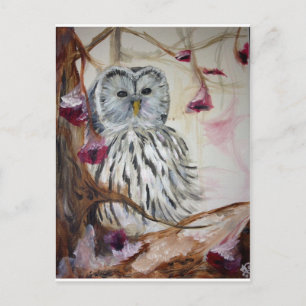 Snowy Owl in een boom Briefkaart