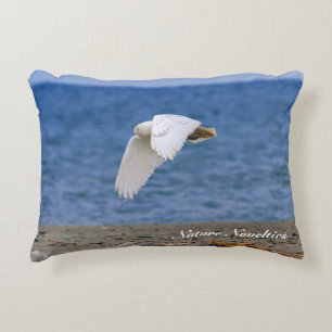 Snowy Owl in Flight Accent Pillow Decoratief Kussen