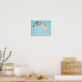 Snowy Owl in flight Poster (Keuken)