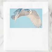 Snowy Owl in flight Rechthoekige Sticker (Tas)