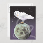 Snowy owl in het moonlicht briefkaart (Voorkant / Achterkant)