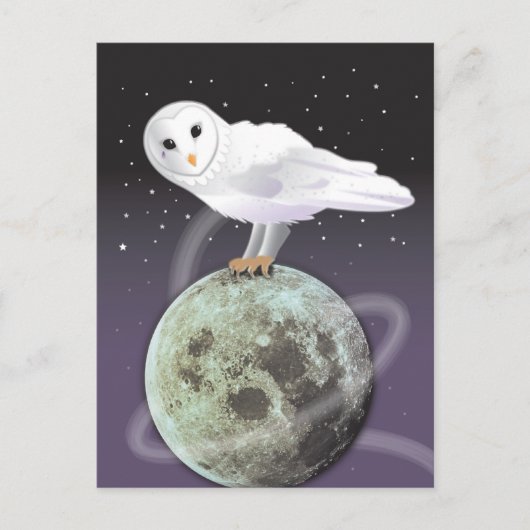 Snowy owl in het moonlicht briefkaart (Voorkant)