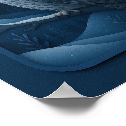 Snowy Owl in Moonlight Poster (Hoek)